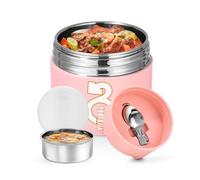 Boîte Alimentaire Isotherme 1300ml,Boîte Repas Isotherme,avec Cuillère | Thermos Alimentaire Chaud,En Acier Inoxydable,Récipient Alimentaire Isotherme Anti-Fuites,Boîte à déjeuner pour Bureau,École