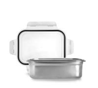 Boîte alimentaire rectangulaire - Keepklinn 1.2 L - Inox 18/10 - Couvercle hermétique - 19,3×14,3×6 cm