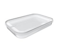 Boîte alimentaire rectangulaire plate 1,5 litres - Transparent