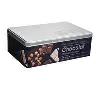 Boite alimentaire - Relief II - tablette de chocolat - 20.2 x 13.2 x 6.7 cm - Fer et étain - Noir