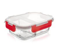 Boîte Alimentaire Verre 1,3L avec Couvercle Joint Récipient Lunch Divisé 2