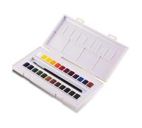 Sennelier Boîte aquarelle La Petite Aquarelle 24 demi-godets + 1 pinceau – Voyage