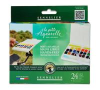 Sennelier Boîte aquarelle La Petite Aquarelle mains libres Fine 24 demi-godets