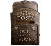 Boîte aux lettres 25x40x13.5cm brun tôle laquée durable boîte aux lettres boîte à suggestions résistant à l'eau et à la rouille