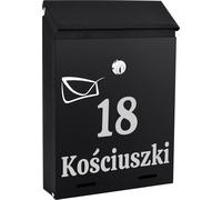 Boîte Aux Lettres Avec Numéro De Maison Nom De Rue Lettres Noires
