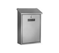 Generique Boîte aux lettres Berlin Inox murale 40x27x11 cm 2 clés Gris argent