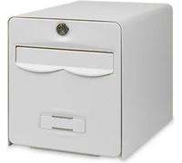 Boîte aux lettres BURG WACHTER Balthazar, Acier galvanisé, 2 portes, Blanc, Barillet la poste, Anti-effraction 22 kg