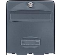 BURG-WÄCHTER Boîte aux Lettres, 1 Porte, 504 ANT Mini BALthazar, Anthracite, en Acier Galvanisé, Avec Porte à Ouverture Totale et Stop-Courrier (Porte bloquée à 120°)