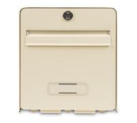 BURG WACHTER Favor - Boîte aux lettres en acier galvanisé pré-laqué beige - 1 porte - Résistante à l'effraction (15 kg) avec barillet La Poste