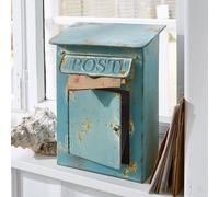 Boîte aux lettres décorative Boîte Postale bleu vieilli H/L/P env. 30.5/22/12 cm