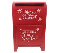 Boîte aux Lettres Décorative Murale en Fer Rouge, Décoration Festive | Rangement Sécurisé du Courrier, Motifs Flocons, Finition Vintage, pour Porche, Intérieur, Extérieur, Magasins et Listes