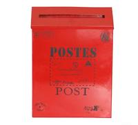 Boîte aux lettres décorative rustique de style vintage, complément parfait à la décoration de n'importe quelle pièce (rouge)