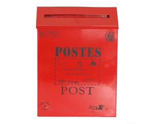 Boîte aux lettres décorative rustique de style vintage, complément parfait à la décoration de n'importe quelle pièce (rouge)
