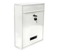 Boîte aux lettres design en métal blanc 26 5 x 35 x 8 5 cm