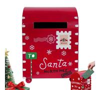 Boîte aux Lettres d'Hiver Coffret Vintage Rouge De Noël Pour Petits Objets | Boîte Aux Lettres De Table pour les Fêtes Maison Cheminée Entrée Étagère Appartement Chevet Petit