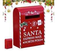 Boîte aux Lettres d'Hiver Coffret Vintage Rouge De Noël Pour Petits Objets | Boîte Aux Lettres Des Fêtes Pour Chevet Anniversaire Fête Vacances Maison Cheminée Entrée Étagère Grand