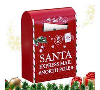 Boîte aux lettres du Père Noël Coffret Vintage Rouge De Noël Pour Petits | Boîte aux Lettres Intérieure Pour Maison Cheminée Entrée Étagère Appartement Chevet Anniversaire Grand