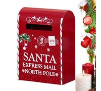 Boîte Aux Lettres Du Père Noël Coffret Vintage Rouge De Noël Pour Petits | Boîte aux Lettres Intérieure pour les Fêtes Maison Cheminée Entrée Étagère Appartement Chevet Grand