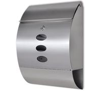 vidaXL Boîte aux lettres murale en acier inoxydable avec 2 clés et porte-journal Gris G