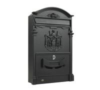 Boîte aux lettres en aluminium, finition noire mate, dimensions : 40,5 x 25,5 x 8,5 cm