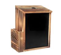 Boîte aux lettres en bois avec tableau noir amovible et mécanisme de verrouillage pour des dons sécurisés sur le lieu de travail, école, location, biens
