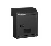 Boîte aux Lettres Encastrable Porte 305x155x360 mm, acier robuste, verrouillage code, noir