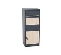 Boîte aux lettres HWC-G80 taille L galvanisé anthracite imitation bois clair
