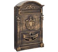 Boîte aux lettres individuelle en aluminium, style classique, Taille L (magazine, enveloppe C4), Grande capacité, Boîte aux Lettres Murale, Facile à Installer, bronze