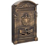 Boîte aux lettres individuelle en aluminium, style classique, Taille L (magazine, enveloppe C4), Grande capacité, Boîte aux Lettres Murale, Facile à Installer, bronze