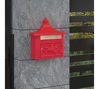 vidaXL Boîte aux lettres murale vintage avec stockage – Aluminium coulé – Noir 40,5 x 15,5 x 44 cm