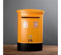 Boîte Aux Lettres Murale, Boîte Aux Lettres Rustique en Fer Forgé Fabriquée à La Main, Style Vintage, Décorative, Style Britannique, Boîte Aux Lettres en Métal Durable, Orange