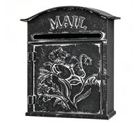 Boîte aux Lettres Murale décorative pour l'extérieur et l'intérieur avec Motif Floral et Papillon pour Porche, entrée et décor de Jardin,Noir