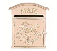Boîte aux Lettres Murale décorative pour l'extérieur et l'intérieur avec Motif Floral et Papillon pour Porche, entrée et décor de Jardin,Rose