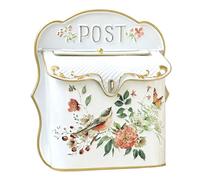 Boîte aux Lettres Murale décorative pour l'extérieur et l'intérieur, Style Antique, Charme nostalgique, décoration Maison avec Motif Floral et Oiseau pour Le Porche, l'entrée et Le Jardin,A