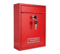 Boîte aux Lettres Murale verrouillable | Boîte aux Lettres Moderne en Acier avec oîte aux Lettres extérieure résistante aux intempéries | Format A4 | 31 x 22 x 9 cm - Rouge