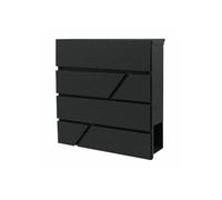 Boîte aux lettres noire en acier galvanisé - AW-TOOLS - 370 x 370 x 105 mm - Peinte par poudrage