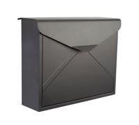 Boîte aux lettres - Perel - Verona - Acier noir mat - 115 x 380 x 290 mm - Murale