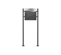 Boîte aux Lettres sur Pied, Anthracite/Argent , 37x10,5x36,5 cm, en Acier