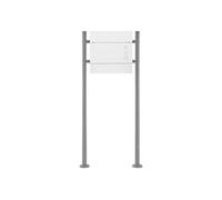 Boîte aux Lettres sur Pied, Blanc, 37x11x36,5 cm, en Acier Inoxydable,