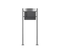 Boîte aux Lettres sur Pieds, Anthracite/Argent, 37x10x36,5 cm, en Acier