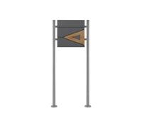 Boîte aux Lettres sur Pieds ECD-Germany, 37x36, 5x11 cm, Anthracite/ Aspect Chêne