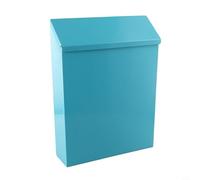 Boîte aux lettres verrouillable en fer pour montage mural avec 2 clés, combinant esthétique rustique et sécurité pratique pour courrier et documents (bleu)
