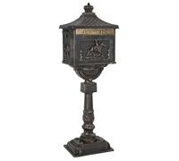 vidaXL Boîte aux lettres debout Bronze 42,5x29,5x117 cm – Aluminium étanche pour jardin et terrasse