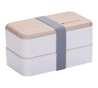 Boîte Bento - Premium - Blanc - 2 Récipients Hermétiques - Couverts Inclus - Micro-Ondes Compatible