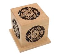 Boîte Brûle-Parfum Zen en Bois 4,53 Pouces avec Couvercle | Diffuseur Ajouré Sculpté, Compartiments Pratiques, pour Bâtonnets et Galettes D'aromathérapie
