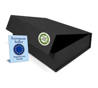 Boîte Cadeau avec Couvercle - 31x22x7 cm - Coffret Carton avec Fermeture Magnétique - Idéal pour Anniversaire, Mariage, Noël, Naissance - Emballage en noir mat pour Présent - Pack de 1