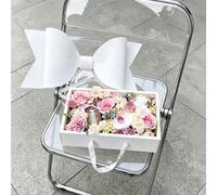 Boîte cadeau avec nœud, boîte cadeau pour bouquet de fleurs, plusieurs styles et combinaisons disponibles pour les cadeaux, emballage de fleurs, ensemble de boîtes cadeaux avec poignée et ruban, matér
