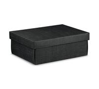 Boîte cadeau de luxe en papier artistique avec couvercle NOIR, format 34x25x12cm, 10 pcs.