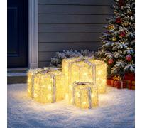 Boîte-cadeau de Noël éclairée 3 pc boîte cadeau de Noël lumineuse vidaXL vidaXL