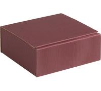 Boîte cadeau en carton ondulé ouvert, carton strié BORDEAUX, format 20x19x10cm, 35 pcs.